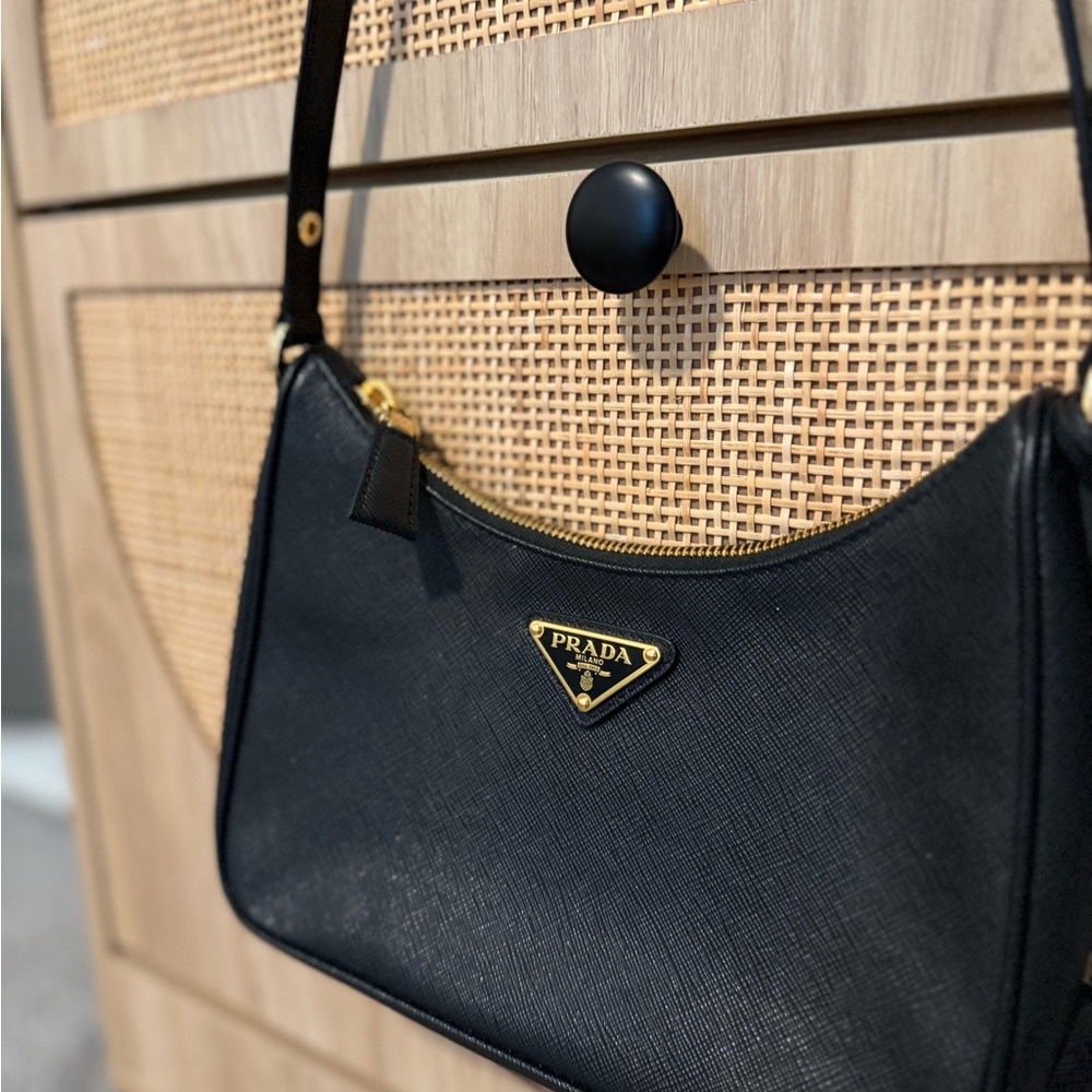 Prada Black Re Edition Saffiano Leather Mini Bag - Picture 2 of 13